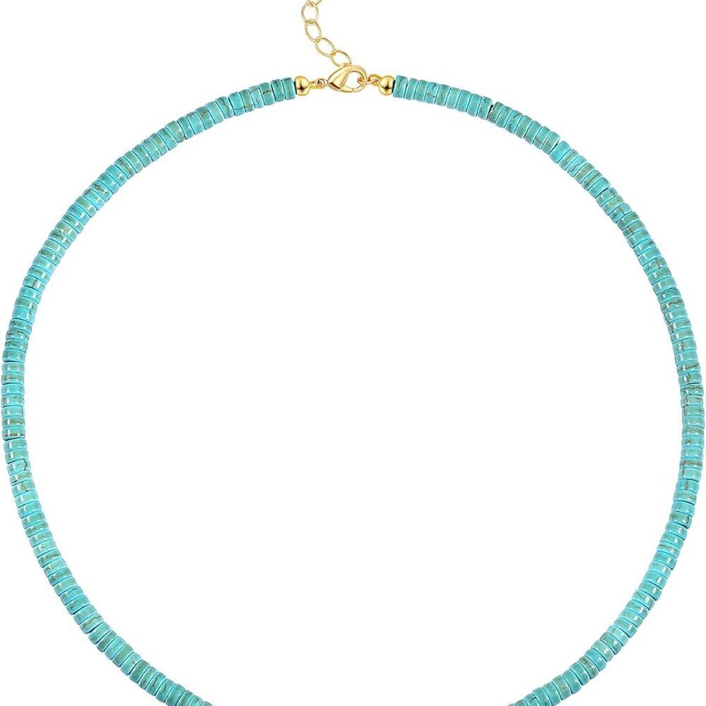 Stunning Turquoise Clay Seed Bead Choker Necklace - Perfect for Layering - Picture 2 of 7